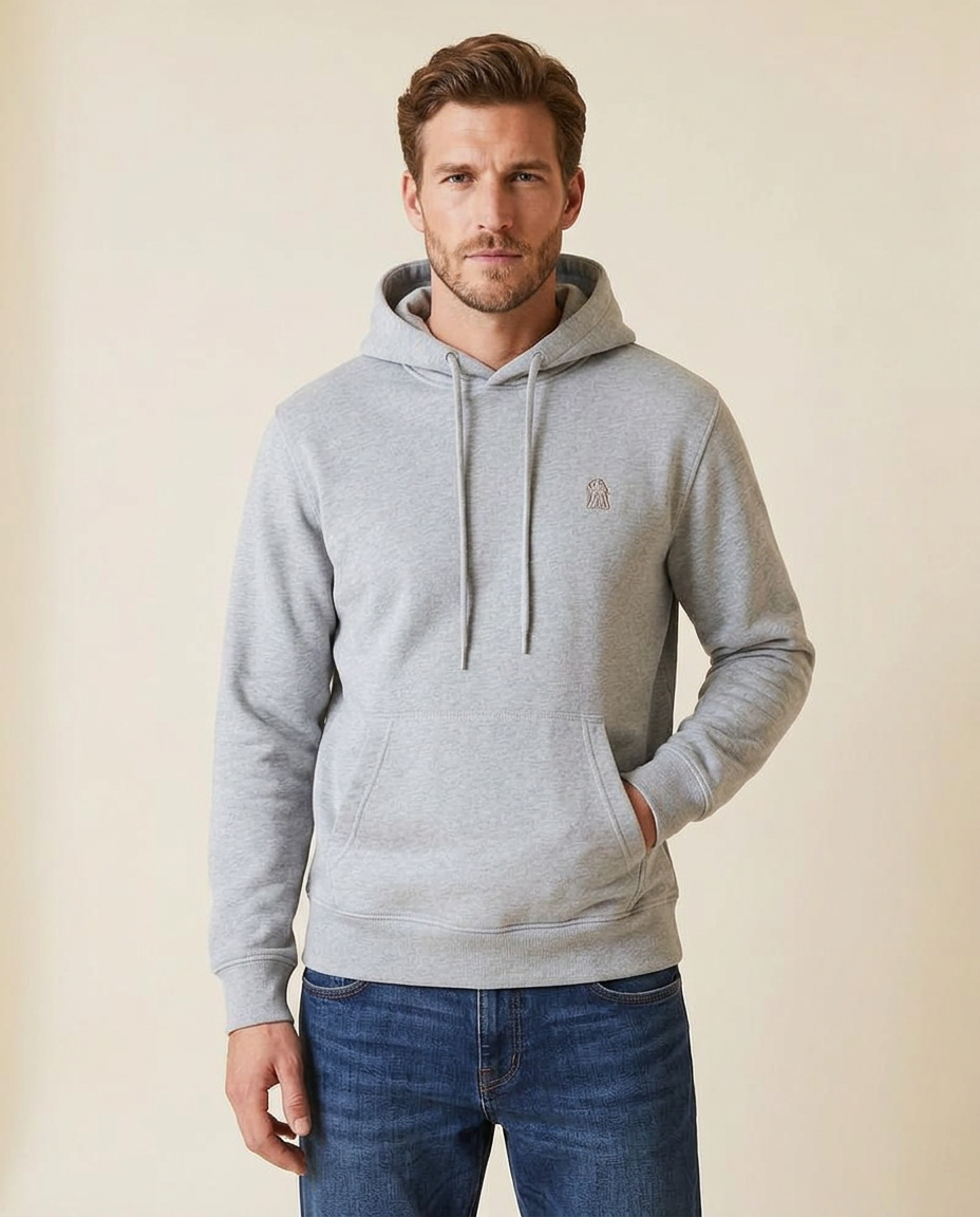 Polo Ralph Lauren Hoodie Grå på modell